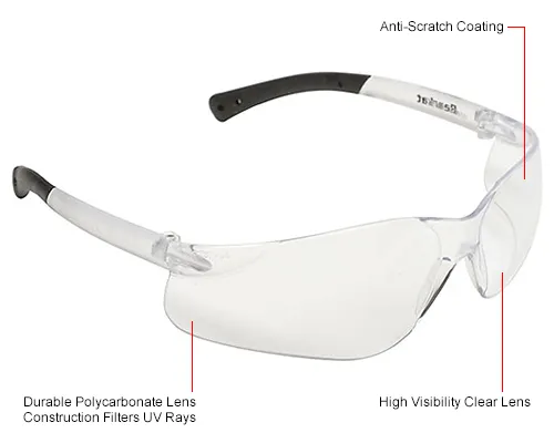 Ocean BK110 Crews BearKat Safety Glasses with Clear Lens Soft Non-Slip Temple Material - Image 3